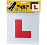 K-MART Extra Strong 2 Pack L Plates Magnetic For Car, Extra Thick Learner Plates Magnetic, No Melting No Blow Off Easy To Move Without Scratching Painting Off