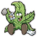 Vinyl Junkie Graphics Marijuana Leaf Cartoon Character Sticker Cool Funny Decals Cool Funny Decoration for Laptop Water Bottles Luggage Computer Cellphone Skateboard Guitar