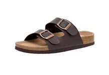 Cushionaire Women's Lane Cork Footbed Sandal With +Comfort,Brown Nappa,8