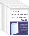 Acidea Waterproof Document Holder, 10 Pack A4 Job Ticket Holders, Resealable Zip Wall Sign Holder Page Protectors, Hanging Sheet Protectors, Clear Plastic Paper Sleeves for Documents, Photos