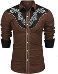 COOFANDY Men's Cowboy Shirts Embroi