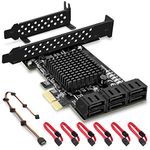 Rivo PCIe SATA Card, 6 Port with 6 SATA Cable, SATA Controller Expansion Card with Low Profile Bracket, Marvell 9215 Non-Raid, Boot as System Disk, Support 6 SATA 3.0 Devices(SA3014)