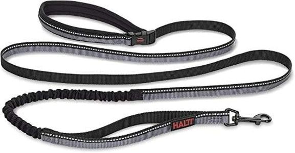 Guinzaglio Active HALTI - Impugnatura imbottita in neoprene, tessuto ammortizzante 3M catarifrangente. Guinzaglio utilizzabile senza mani, ideale per cani medi e grandi (Taglia L, Nero)