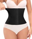 Werkiss Waist Trainer Corset Shapewear Tummy Control Body Shaper Slimming Girdle Band Steel Boned Underwear(#1 Black, XL)