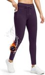 Women's Fleece Lined Winter Leggings High Waisted Water Resistant Thermal Hiking Ski Pants for Women with Pockets(Purple,XS)