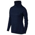 TCA Women's Warm Up Long Sleeve Training Workout Funnel Neck Thermal Running Top with Thumbholes - Clematis Blue, X-Large