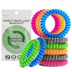 The Mosquito Company, Max Strength Mosquito Repellent Bracelet, 10 Insect Repellent Mosquito Bands, Child Friendly, Waterproof, releaseable Packaging, 250 Hours of Protection (Multi Colour)