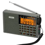 Shortwave Radio AIR/VHF/AM/FM/SW/Weather Bands Transistor with TF Card/Flashlight,Key Backlight, Digital Record, Alarm Clock,Sleep Timer,Powered by AA and Lithium Battery