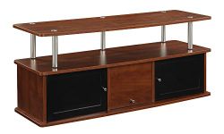 Convenience Concepts Designs2Go TV Stand with 3 Cabinets for Flat Panel TV's up to 50" or 85 lb, Cherry