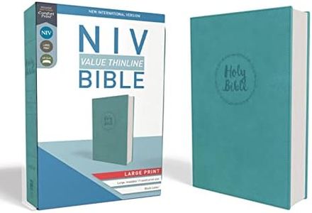 NIV, Value Thinline Bible, Large Print, Leathersoft, Teal, Comfort Print