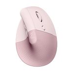 Logitech Lift Vertical Ergonomic Mouse, Wireless, Bluetooth or Logi Bolt USB receiver, Quiet clicks, 4 buttons, compatible with Windows/macOS/iPadOS, Laptop, PC - Rose