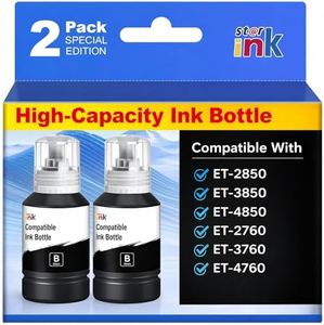 Replacement for 502 Black Ink Refill Bottles High Capacity Replacement for 502 Ink Refill Bottles Black for EcoTank ET-2850 ET-2760 Ink ET-3760 ET-4760 ET-3850 ET-4850 Replacement for 502 Printer Ink