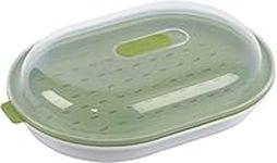 GoodCook BPA-Free Plastic Microwave Vegetable and Fish Steamer, Green