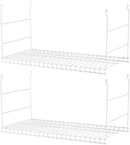 Rubbermaid Universal Closet 24 Inch Long Durable Steel Custom Wire Hanging Added Storage Shelf Accessory, White (2 Pack)