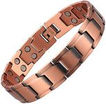 MagEnergy Copper Bracelet for Men 99.9% Pure Copper Magnetic Bracelet with Powerful Neodymium Magnets Adjustable Box Gift Magnetic Field Therapy Jewelry（Sizing Tool）