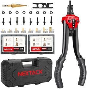 Rivet Nut Tool Kit w/a Step Drill Bit, 120 Nutsert, 13" Heavy Duty Rivnut Tool w/ 8 Mandrels M5 M6 M8 M10 10-24 1/4-20 5/16-18 3/8-16 in Organized Carrying Case (NT700)