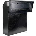 Rainproof Door Drop Box for Mail, Rent, and Night Key - Rain Protection Heavy Duty Door Mail Slot with Rear Access - Use as Check Slot Box , Locked Payment Box, Locking Key Dropbox