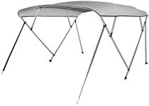 SereneLifeHome Waterproof Boat Bimini Top Cover - 85-90" W 4 Bow Bimini Top Canvas Sun Shade Boat Canopy 1" Double Wall Alu, 2 Straps 2 Rear Support Poles, Storage Boot - SLBT4GR858.5 (Gray)