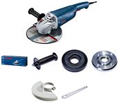 Bosch GWS 2200 Corded Electric Angle Grinder, M14, disc diameter 180 mm, 2,200W, 8,500 rpm, M14 for Metal & Construction, 5 kg,1 Year Warranty