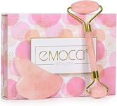 Rose Quartz Gua Sha Facial Tool Guasha Face Ice Jade Roller for Scraping and SPA Acupuncture Therapy Massager Skin Care Set with Gift Box Set(Rose)