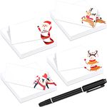 60 Pcs Christmas Place Name Cards Colorful Santa Snowman Penguin Reindeer Christmas Place Cards Xmas Guest Handmade Place Cards with Permanent Marker Pen for School Dinner Party Table Decorations