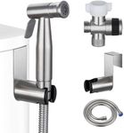 MBILLION Handheld Bidet Sprayer for Toilet Brushed Nickel Bidet Attachment 304 Stainless Steel Handheld Sprayer Kit Wall or Toilet Mount-Adjustable Water Pressure Jet/Soft Spray for Feminine,Baby Wash