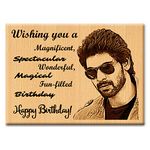 GFTBX 'Happy Birthday' Personalized Engraved Rectangular Wooden Photo Plaque Gift For Brother|Men|Boys|Boyfriend (5 X 4 Inches, Brown)(Tabletop)