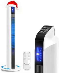 STORMHERO Tower Fan Oscillating for Bedroom - Pedestal Tower Fans with Remote Control, 3 Wind Modes Portable Cooling Fans, 12H Timer, Bladeless Floor Standing Fan for Home, Office, Room, Living Room