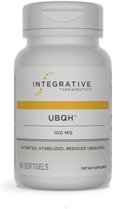 Integrative Therapeutics - UBQH 100 mg - Patented Stabilized Reduced Ubiquinol - CoQ10 Supplement with Sunflower Lecithin - Supports Cellular Energy and General Health* - Dairy Free - 60 Softgels