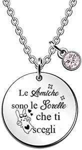 Amica Ciondolo Collane Laurea Amicizia Regalo Donne Amiche Andare All'Università Incoraggiare Ricordo Compleanno Natale Adolescenti Distanza Ritorno Scuola Regali Amiche Sono Le Sorelle Che Ti Scegli