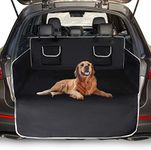 UNIQU Car Boot Cover for Dogs | Waterproof, Nonslip Pet Car Boot Liner Protector | Universal Car Trunk Dog Blanket with Side Protection and Bumper Protection for Car, Truck, SUV (Black - Grey Edge)