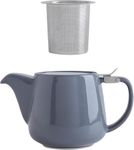 Premium Grey Porcelain Teapot with Removable Stainless Steel Infuser - Large 550ml Capacity - Easy Brewing and Stylish Serving - Dishwasher Safe - Ideal for Tea Enthusiasts and Tea Parties