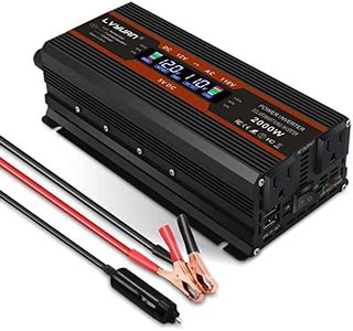 IpowerBingo 1000W/2000W Power Inverter Dual AC Outlets and Dual USB Charging Ports DC 12V to 110V AC Car Converter with Digital Display