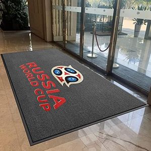 MAOVOT Custom Commercial Door Mats Carpet Personalized Logo Text Entryway Rug with Non-Slip Rubber Backing Indoor Doormat 2' x 3'