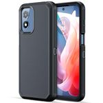 Jiunai for Moto G Play 2024 Case, 2 in 1 Dual Layer Heavy Duty Port Protection Shockproof Protective Cover Tough Sport Dust Proof Matte Rugged Cell Phone Case for Motorola Moto G Play 2024 6.5'' Black