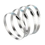 NEBURORA 4 Inch Hose Clamp Adjustable 304 Stainless Steel Duct Clamp 4 Pack Worm Gear Clamps 3.6"-4.4" Diameter Fuel Line Hose Pipe Clamp for Dryer Vent Air Duct Automotive Plumb