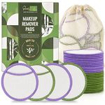 START MAKERS Reusable Makeup Remover Pads, Premium Eco-Friendly 24PCS Reusable Cotton Pads Soft Bamboo Face Pads for All Skin Types Double-Sided & Organic Washable Cotton Wool Pads with Laundry Bag