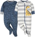 Gerber Baby Girls' 2-Pack Sleep 'N Play, Dinosaur/Adventure, Preemie