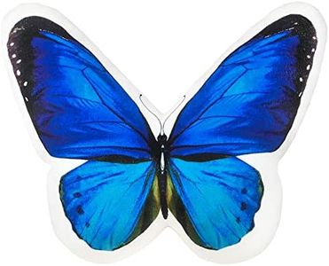 JWH 3D Animal Accent Pillow Lifelike Butterfly Shape Cushion Stuffed Super Soft Short Plush Toy Decorative Home Bed Living Room Car Chair Children Gift 13 x 15 Inch, Polyester, Blue Butterfly - Double Side Pattern, 33 x 38 CM