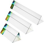 Adorylla 3pc Equilateral Crystal Prisms Set, 2.5 inch,4 inch and 6 inch Lengths Crystal Triangular Prism Optical Prisms Glass Physics Teaching Refracted Light Spectrum Rainbow Maker Photography Props