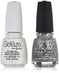 China Glaze Gelaze Tips and Toes Nail Polish, Techno, 2 Count