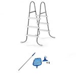 Intex Above Ground Steel Frame Pool Ladder & Intex Cleaning Maintenance Pool Kit