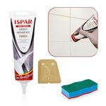 ISPAR Tile Grout Repair Set for Wall and Floors Tile Joints with Spatula and Sponge, Repair Mortar, Fill and Reviver The Joints, Quick-Drying, Ready Mixed Grout (Beige)