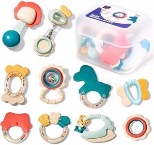 hahaland Baby Toys 0-6 Months - Infant Toys - Baby Teething Toys for Babies 0-6-12 Months - Baby Toys 6 to 12 Months - 6 Month Old Baby Toys 0-3-6-12 Months - Newborn Toys - Baby Boy Girl Gifts Set