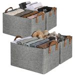 GRANNY SAYS Storage Bins for Closet Shelves, Pack of 4 Wardrobe Organizers and Storage Clothes, Fabric Storage Boxes with Metal Frame, Panier de Rangement, Grey Cloth Storage Bins for Organizing Toys