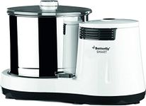 Butterfly Smart 2 Litres Table-Top Wet Grinder|150 Watts|Shockproof ABS Body| Coconut Scrapper Attachment|2 stones with 4-Way Grinding| Stainless Steel Drum | 2 Years Manufacturer's Warranty | White