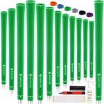 SAPLIZE Golf Grips, Standard Size 13 Grips with Full Regripping Kit, Anti-slip Rubber Golf Club Grips, Green