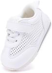 BMCiTYBM Baby Walking Shoes Boy Girl Breathable Mesh Tennis Sneakers Infant First Walker Shoes 6 9 12 18 24 Months White Size 12-18 Months Infant