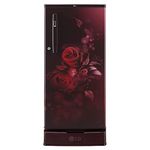 LG 185 L 4 Star Inverter Direct-Cool Single Door Refrigerator (2023 Model, GL-D199OSEY, Scarlet Euphoria, Base stand with drawer)