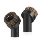 LANMU 2-PACK Brush for Numatic Henry Hetty James Miele Vax AEG Attachment Hoover Head Brush,32mm Universal Replacement Round Horse Hair Dusting Brush Head Accessories Tool